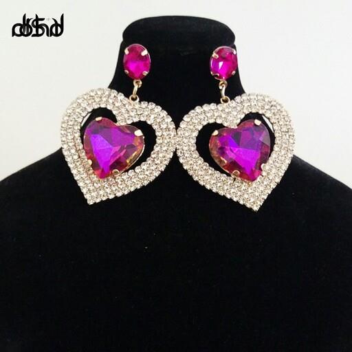 گوشواره زنانه فشن طرح جواهر دارای طرح خاص و جذاب